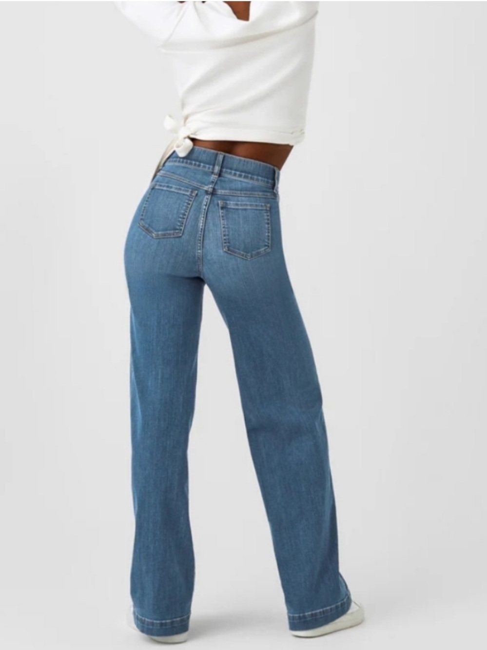 NWT Spanx Seamed Front Wide Leg Pants Sz L - Picture 2 of 6